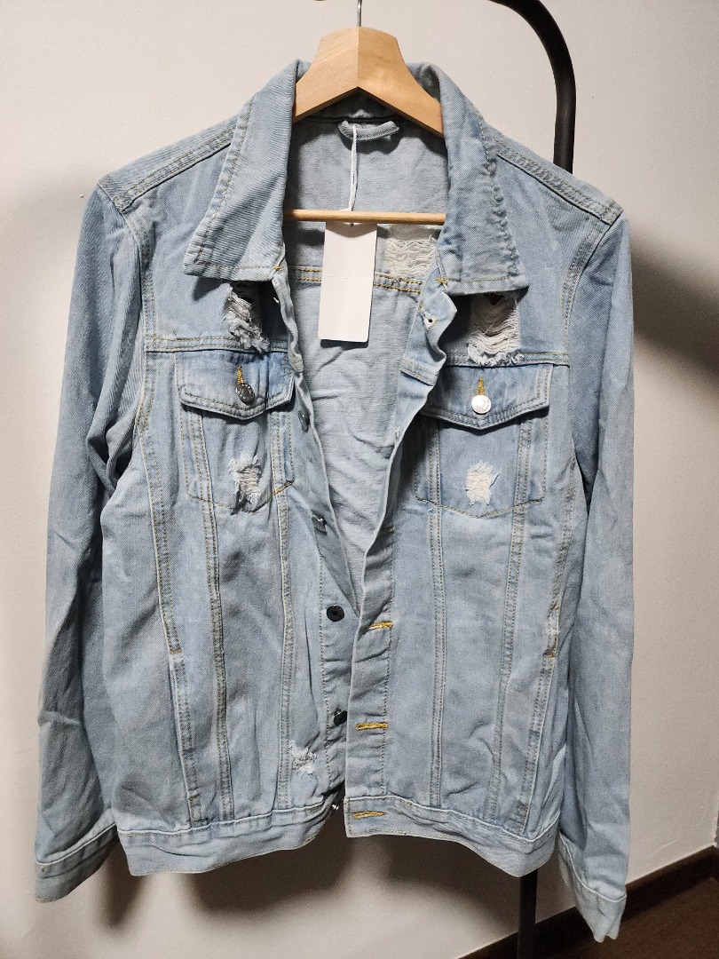 Cheap ripped sale denim jacket