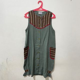 Rompi Unique size S to M - outerwear tunic sage - baju wanita - atasan cewek - outer hijau - busui friendly - woman top - tunik lengan pendek