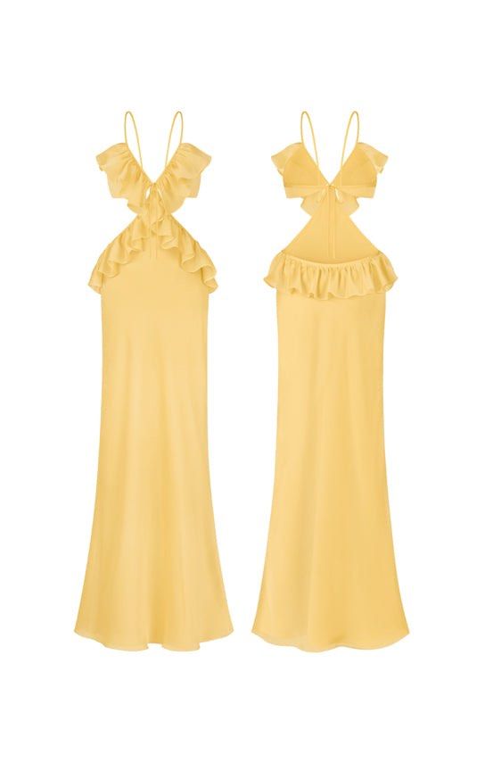 Ruffle Maxi Slip Dress, Women's Fashion, Dresses & Sets, Dresses