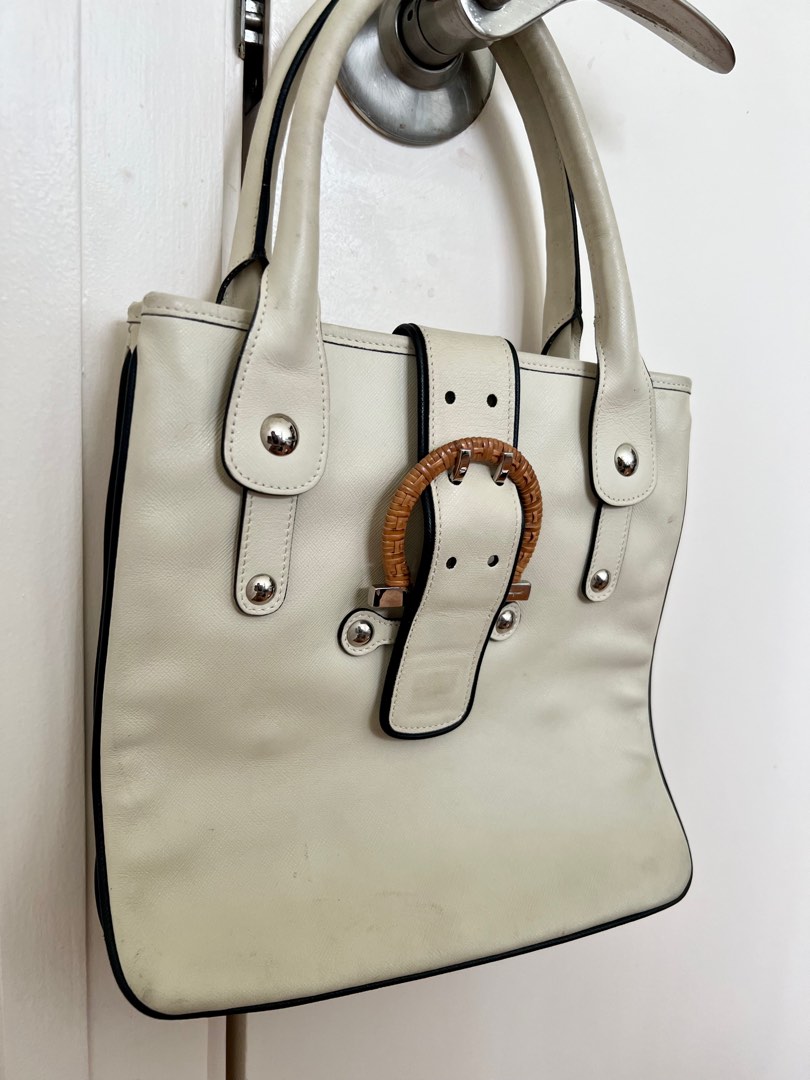 Salvatore ferragamo white handbag store
