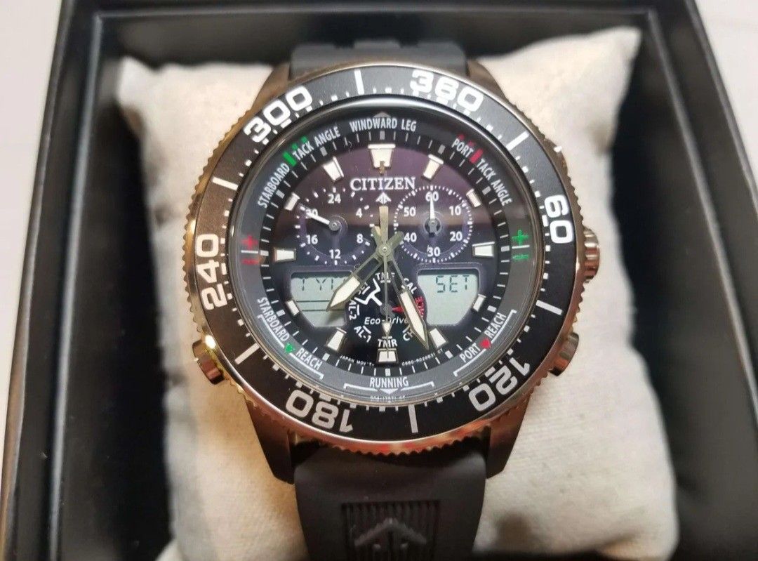 Scarce Rare Mint Japan Citizen Promaster Eco Drive Chronograph