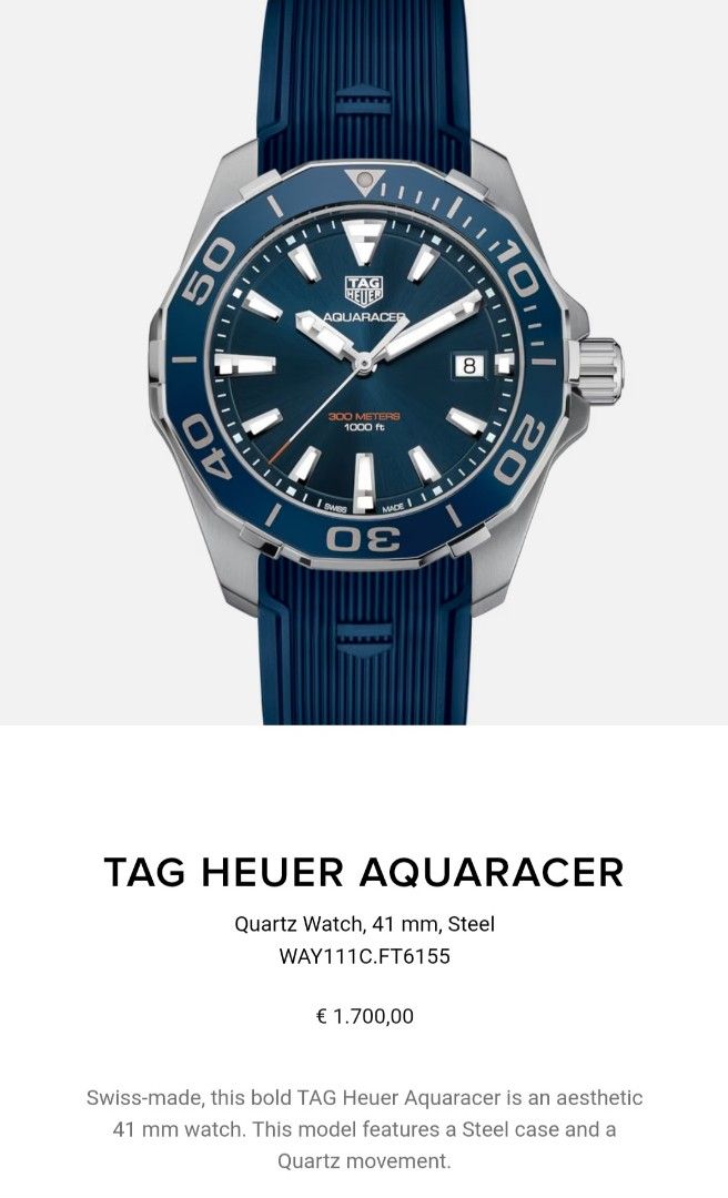 Scarce Rare Mint Tag Heuer Classic Aquaracer Limited Edition Model WAY111C.FT6155 Brand New Luxury Watches on Carousell