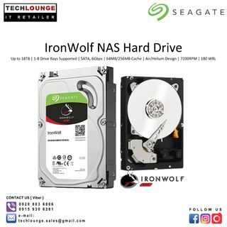 SEAGATE IronWolf NAS Hard Drives, up to 18TB, SATA 6Gbps, up to 256MB cache, 5400RPM-7200RPM