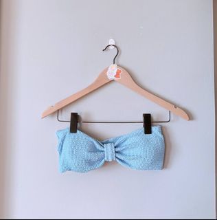 Seoul pleated padded weaved knot bikini top (Pastel blue)