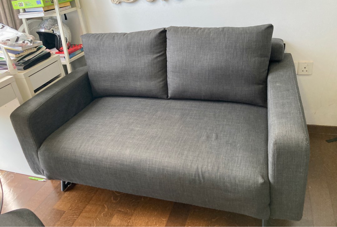 Sofa bed (convertible) + 2 mattress topper, Furniture & Home Living