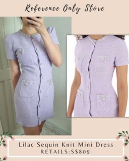 SP Lilac Sequin Knit Mini Dress