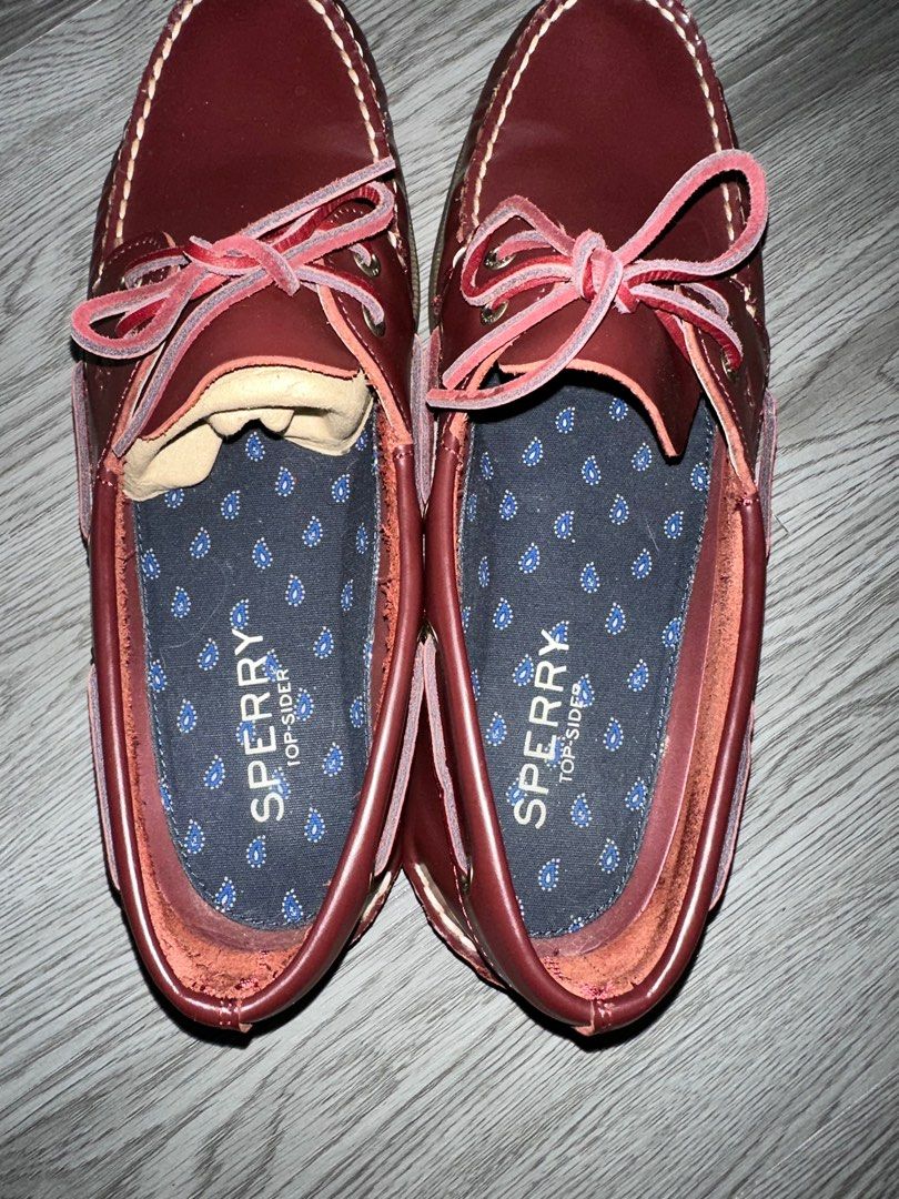 Red sperry top boat shoes