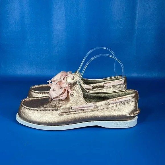 Sperry Leather Metallic Boat Shoes Rose Gold 6 Men s Fashion