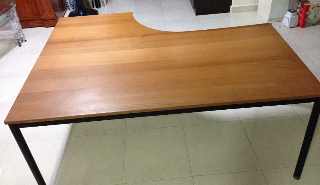 Study Table (Category: Tables & Sets) located in Singapore. Submitted by beching18 (Listing ID 1255564215, Image 1). Description: - This used large solid wood study table – solid table top and firm metal leg is in good condition. - Table Dimension: L:171 x W:120 x H:163 cm - Original Price: $459. Selling Price: $199 - Value for $$$, Cash and carry. - Collect anytime, but please give advance notice, thanks! .