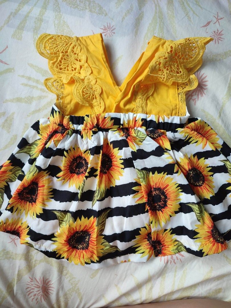 Sunflower baby dress romper Babies Kids Babies Kids Fashion