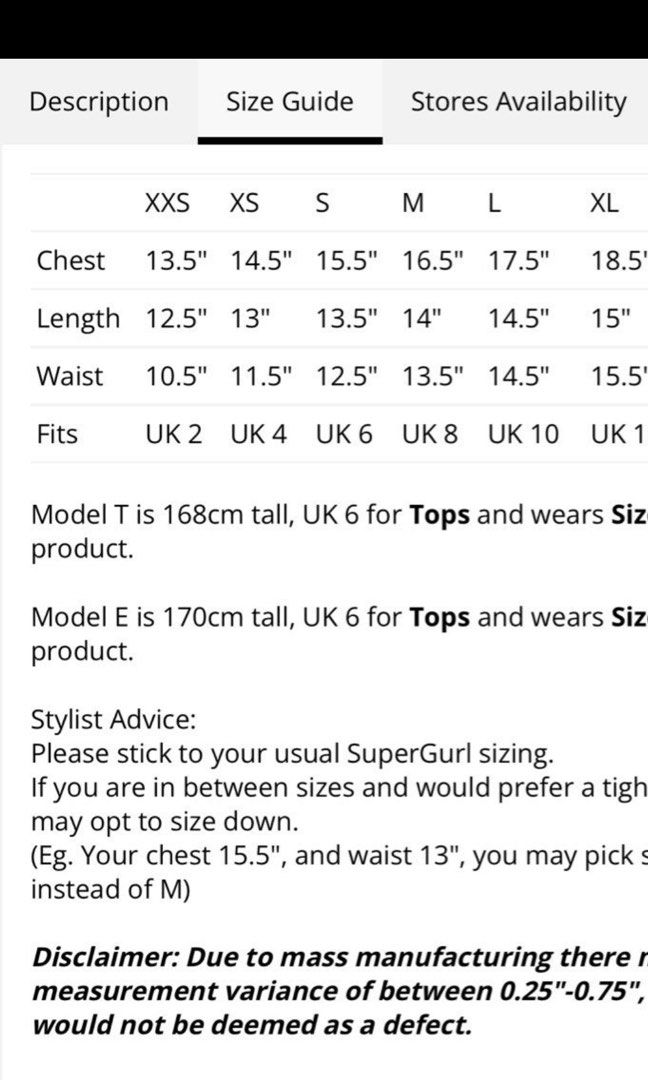 Topshop jeans shop size guide length
