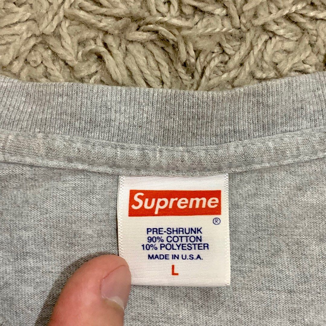 Supreme FW15 Worldwide Long Sleeve Grey Tee Fesyen Pria Pakaian Atasan di Carousell