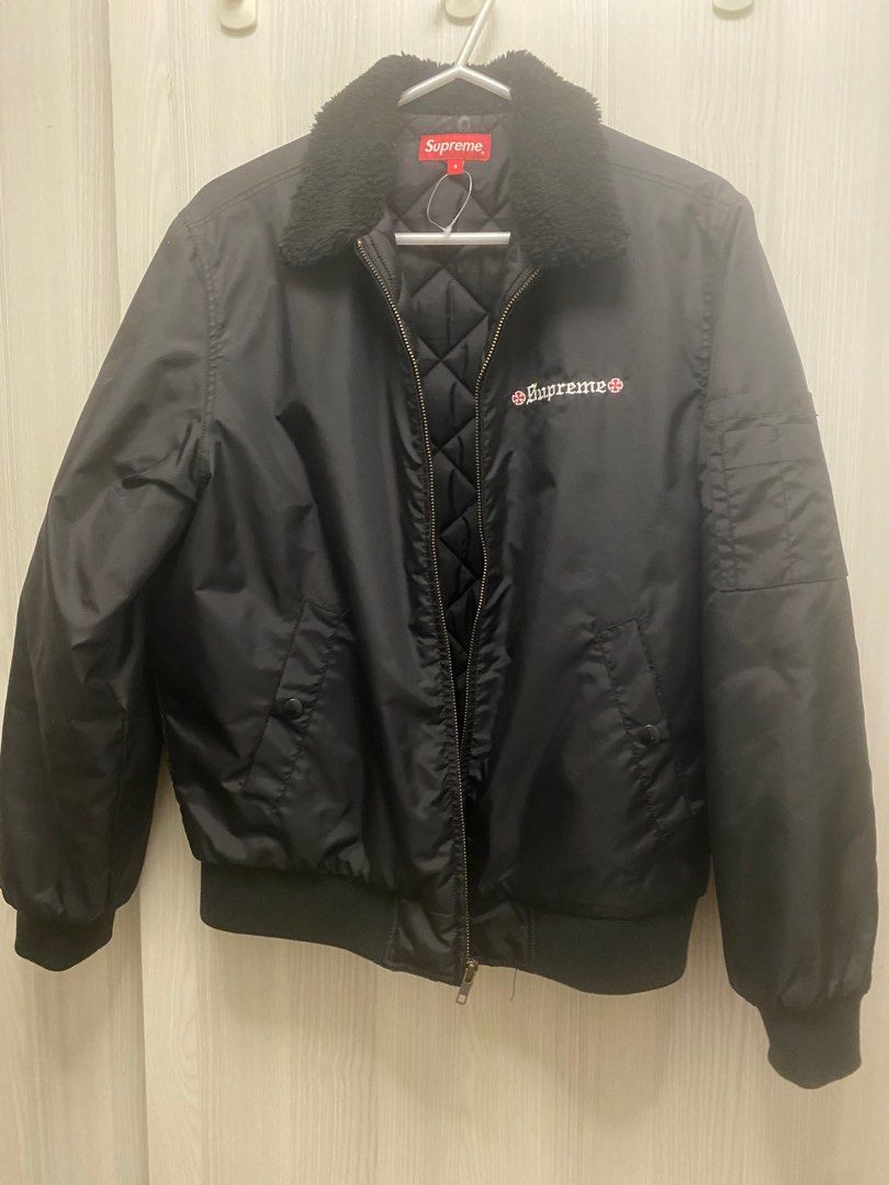 supreme independent fur collar bomber jacket, 男裝, 外套及戶外衣服