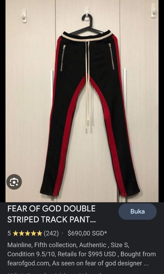 Fear of god double striped track pants cheap