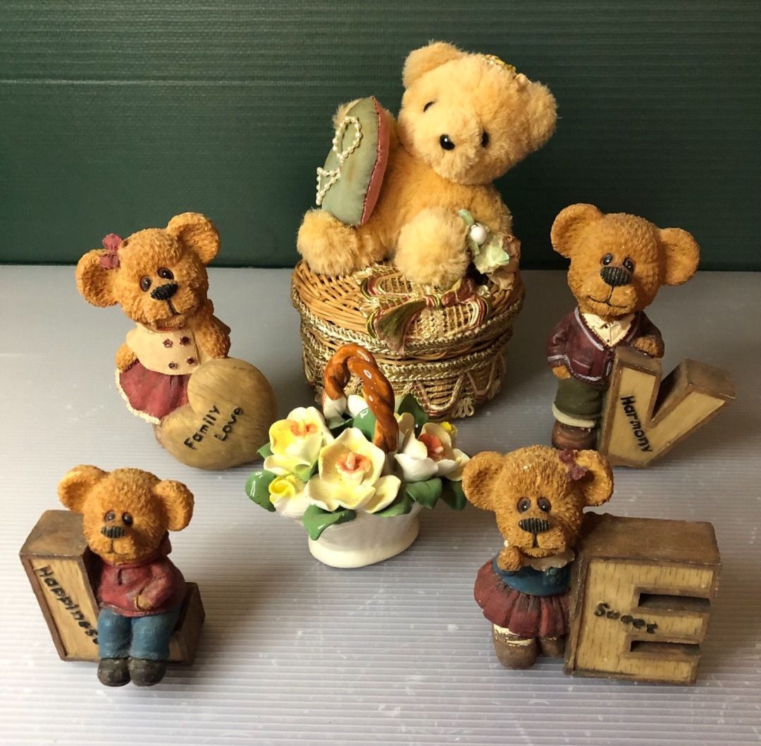 Teddy Bear Family Stone Figurines