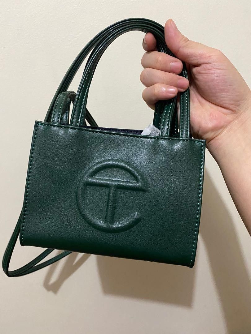 TELFAR Shopping Bag Small in Dark Olive, Fesyen Wanita, Tas ...