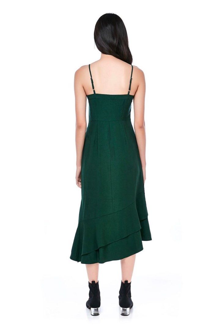 green emerald velvet dress Kale Dress  De Castro Moda LLC