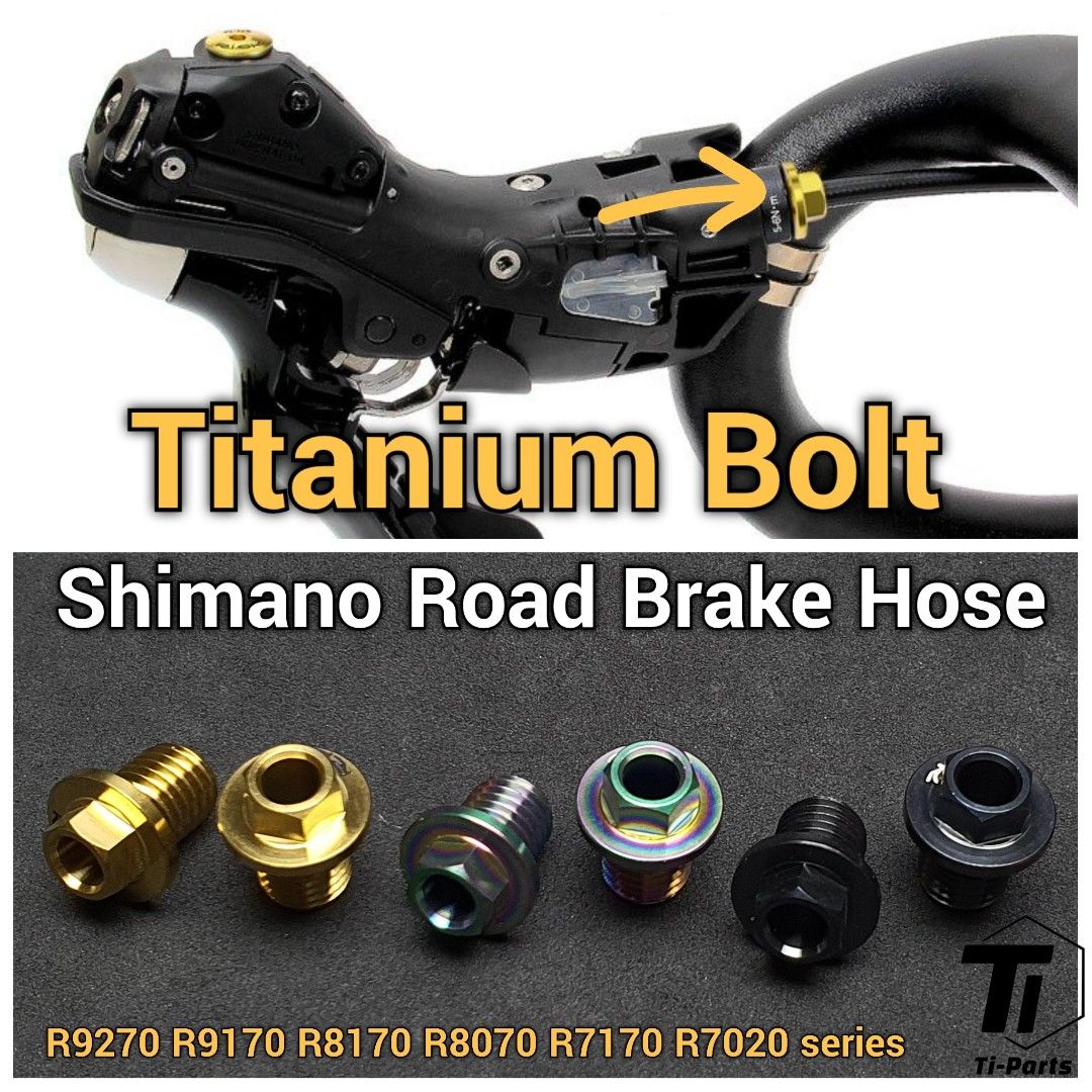 Titanium Bolt for Shimano Road Disc Brake Hose Screw 9270 9170 8170 8070 7170 7020 Road Hydraulic Disc Brake Replacement Grade 5 Titanium Screw