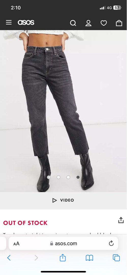 Topshop Straight Denim Jeans in Washed Black, Women's Fashion, Bottoms,  Jeans & Leggings on Carousell