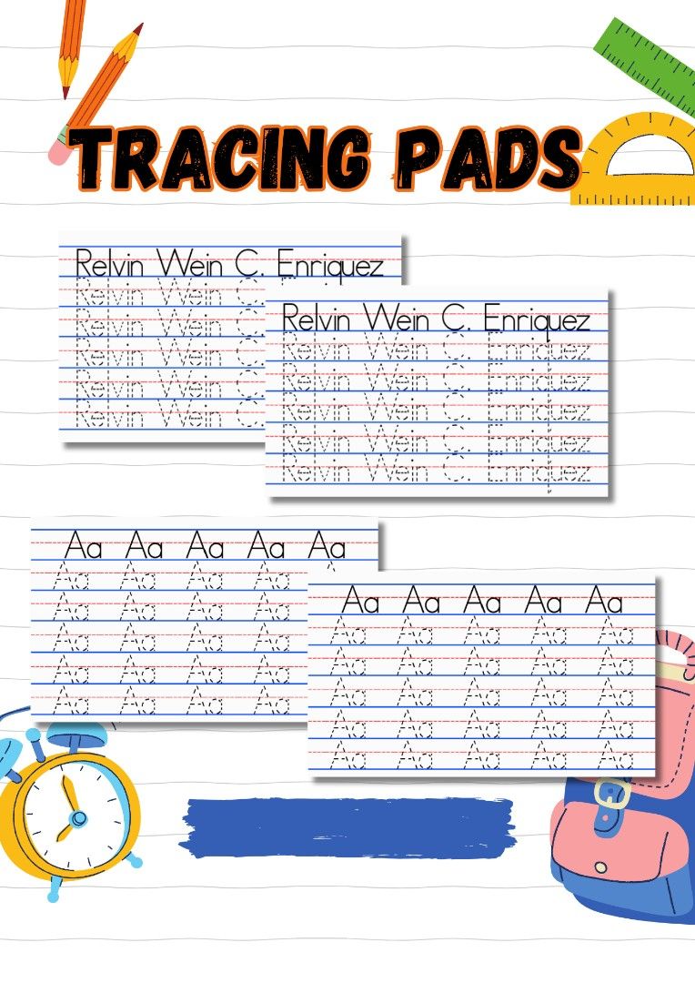 Tracing Pads (Category: Stationery & School Supplies) located in Manila. Submitted by jbcastor2006537 (Listing ID 1255417073, Image 1). Description: ✅Name Tracing ✅Number Tracing ✅Alphabet Tracing *or Combination of 3 Tracing 50 sheets Loc: Sangandaan Caloocan.