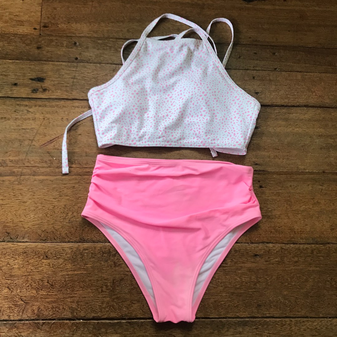 Two Piece Pink Swimsuit, Women's Fashion, Swimwear, Bikinis & Swimsuits