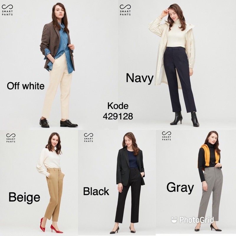 UNIQLO Beige Smart Ankle Pants, Women's Fashion, Bottoms, Other Bottoms on  Carousell