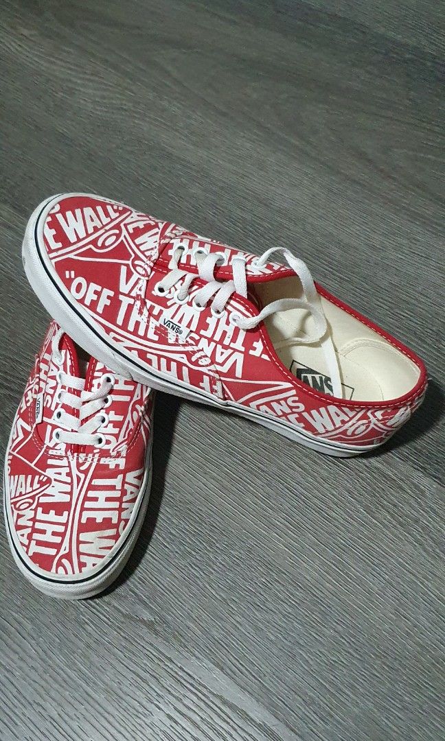 Red and black vans off the wall new arrivals