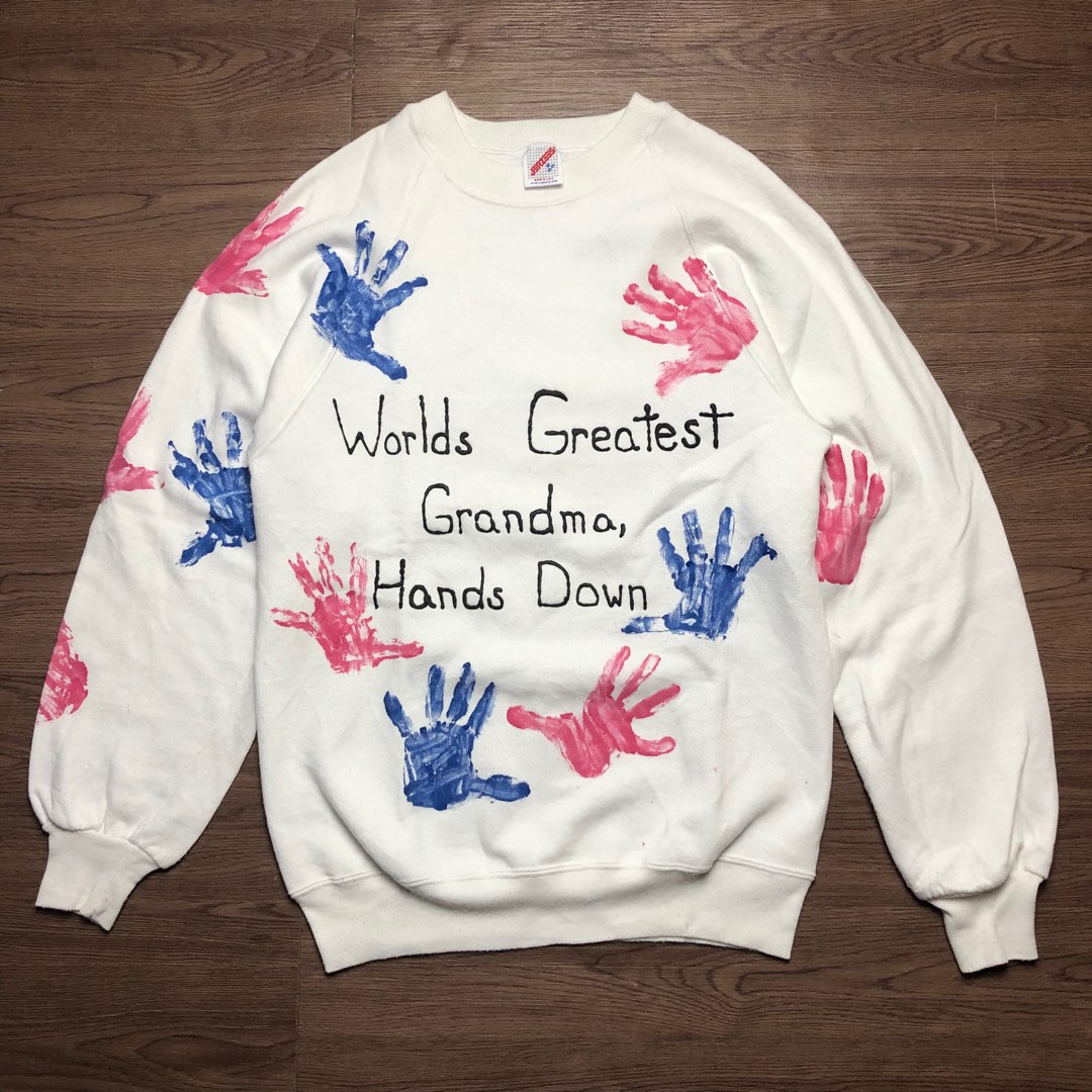 Vintage 80’s World’s Greatest grandma jerzees hand painted crewneck