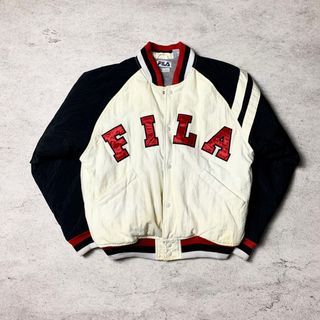 vintage 90's varsity fila spell out jaket