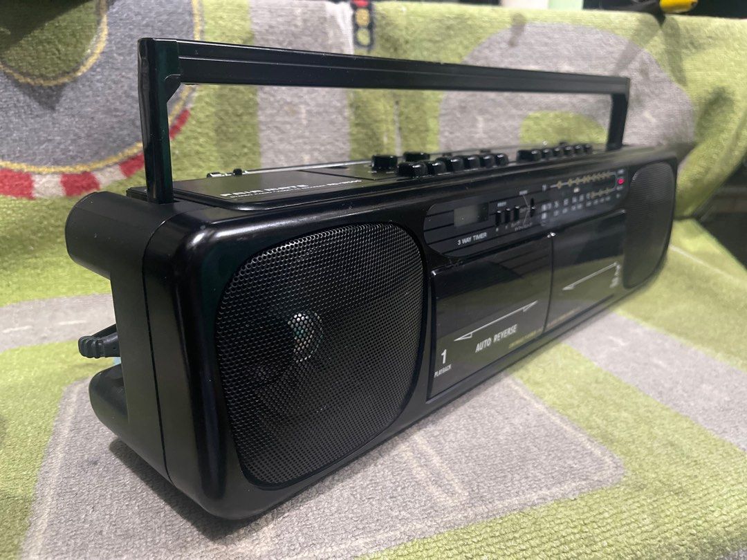 Vintage Boombox Fairmate double cassette radio recorder 220v complete