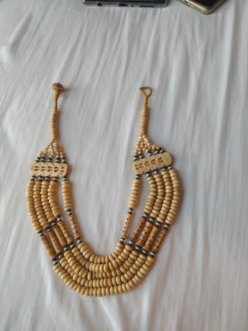 Vintage carved bone necklace online