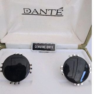 Vintage DANTE' Brand Black Onyx in the Box Men's Cufflinks