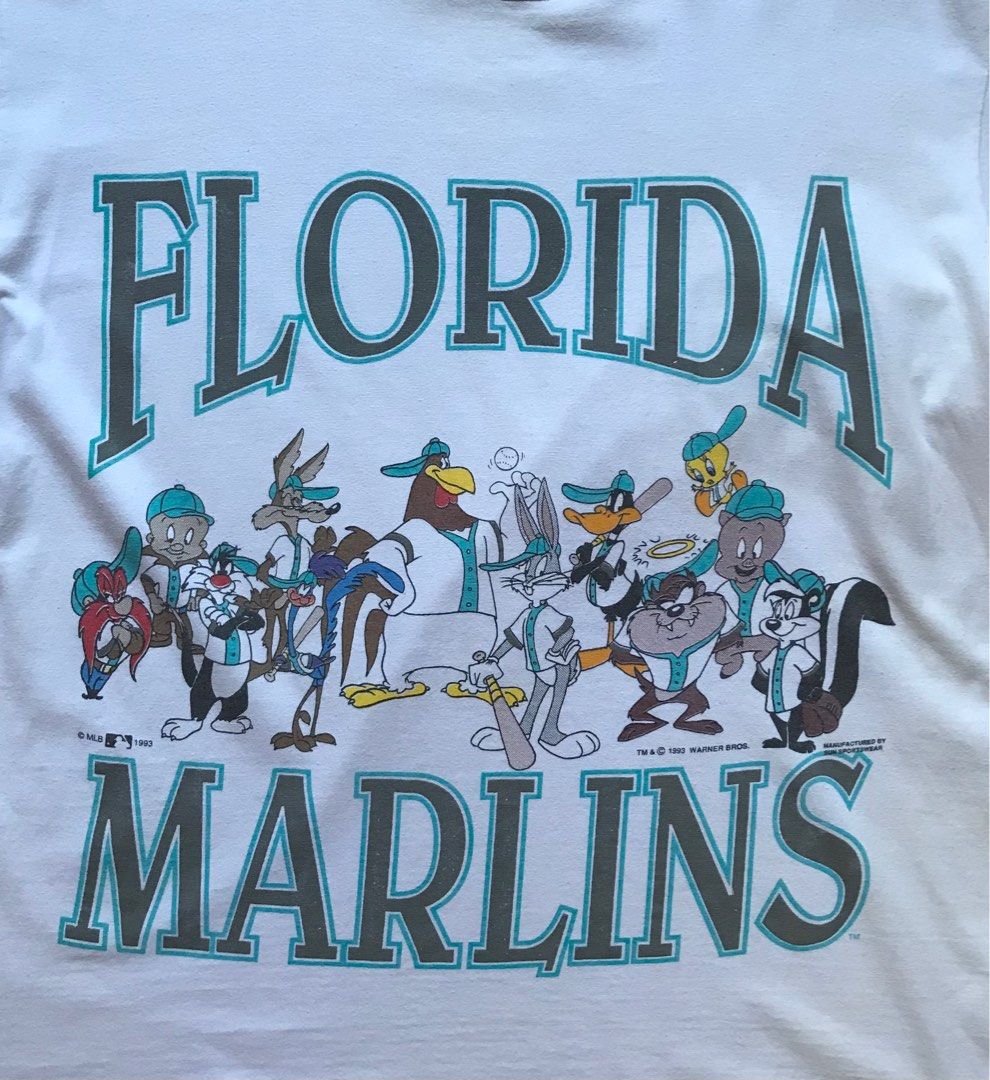 Vintage 1993 Florida Marlins MLB single stitch T-shirt. Made in the USA.  Tagged as a large