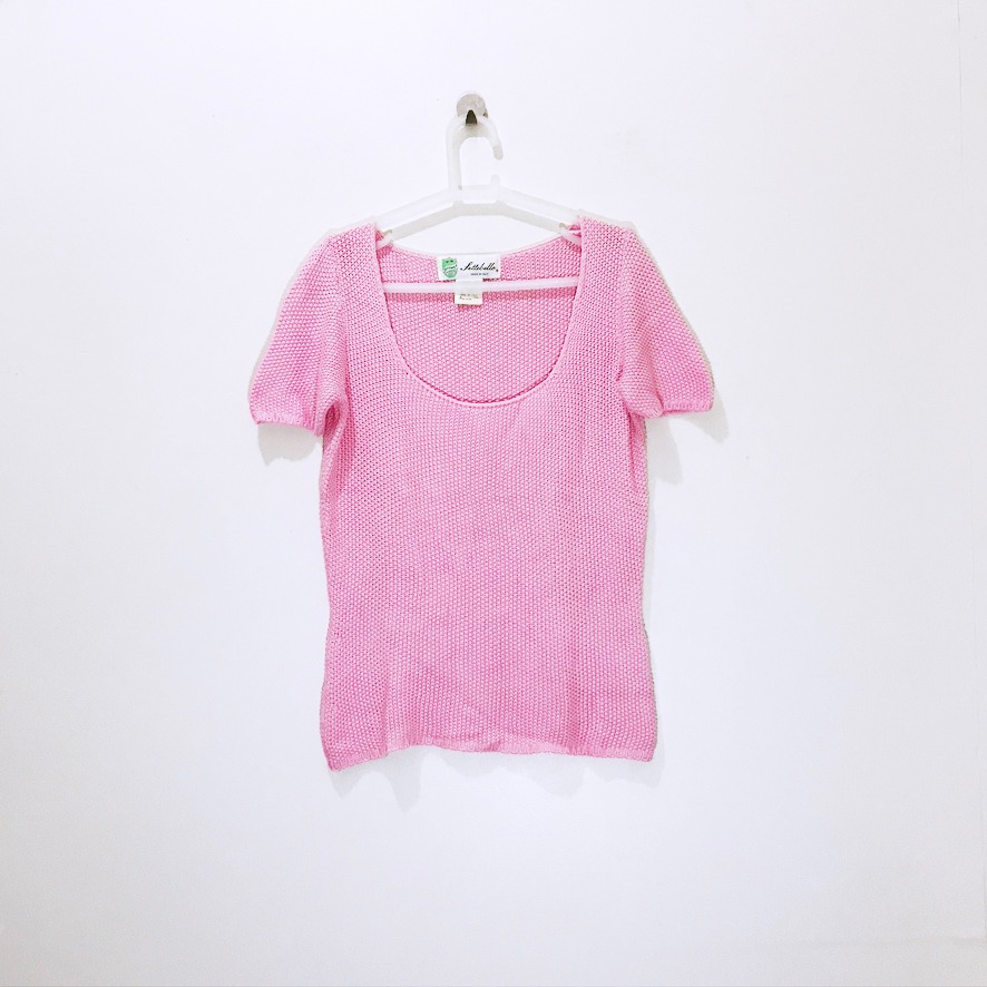 Vintage SETTEBELLO Pink Knitted Shirt Made in Italy, Women's