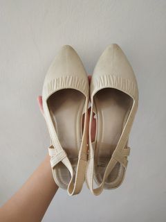 wedges heels jelly shoes cream flatshoes karet