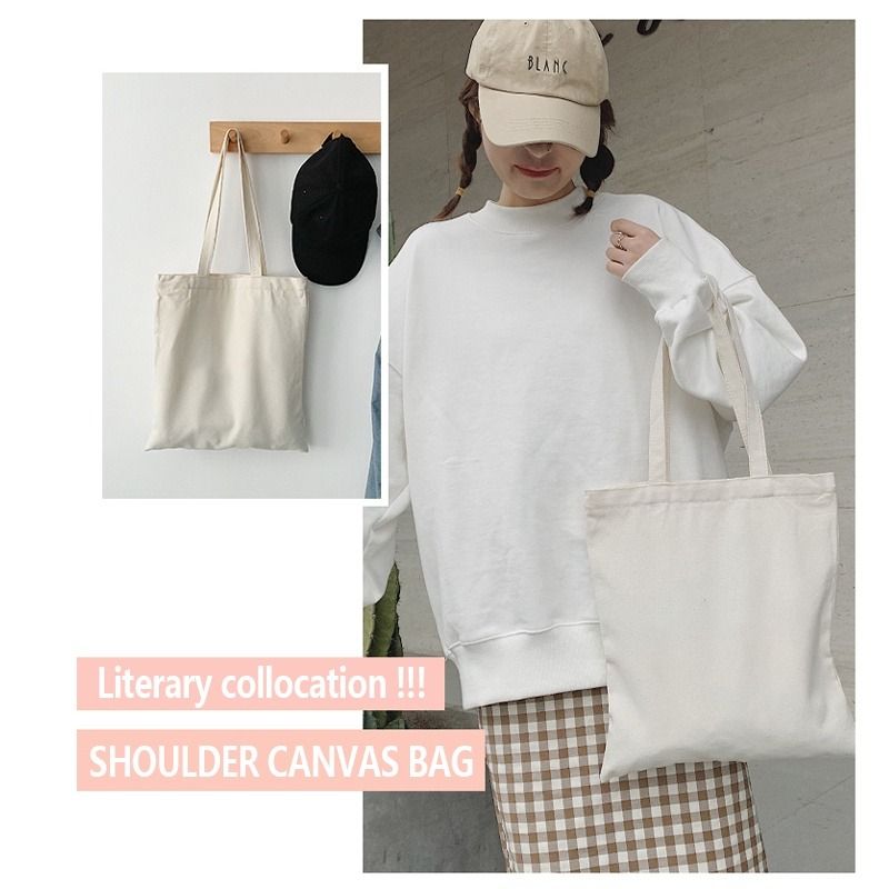 Women s Bag Cheap Casual Large Capacity Shoulder Bags Shopper Canvas bag Fashion Harajuku Handbags KNT2584