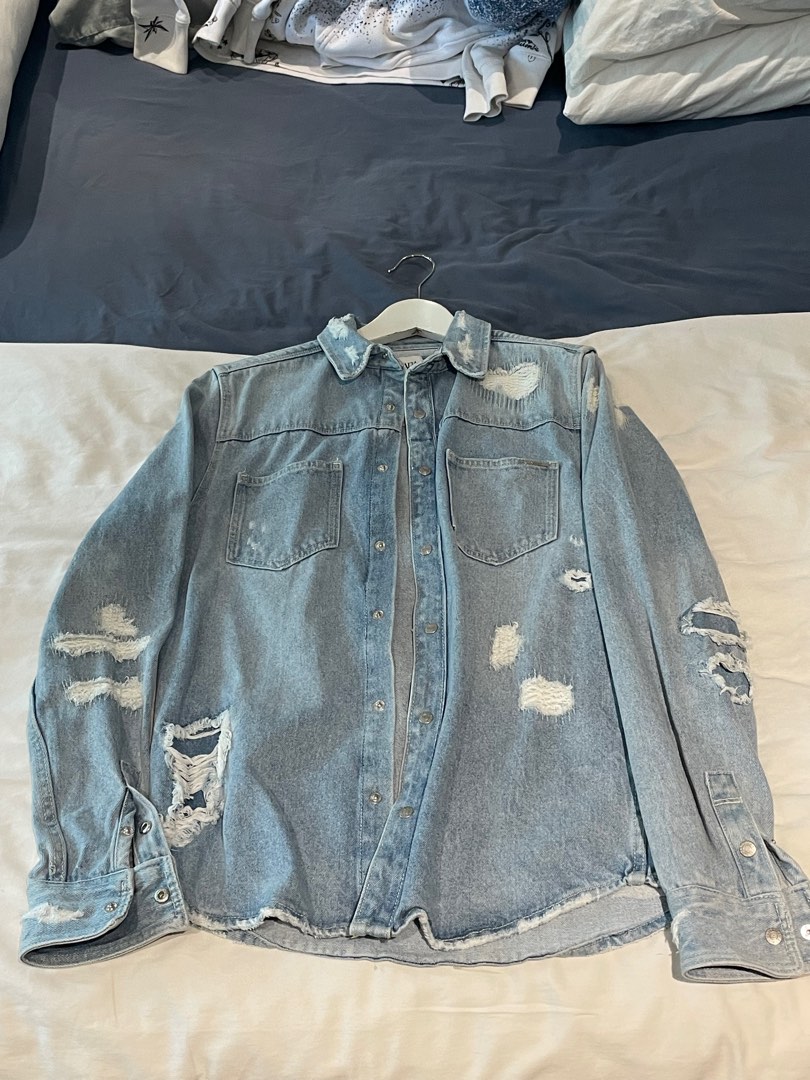 Mens jean jacket zara sale