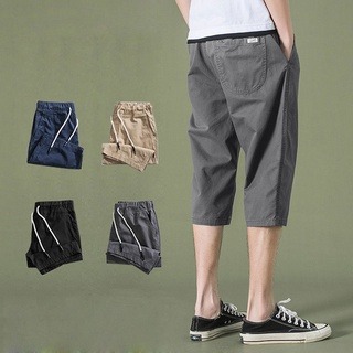 Men Cargo Combat Shorts Half Pants Cotton Multi Pocket Knee Length