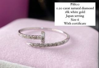 SALE! 18k Cartier Nail Diamond Ring with certificate