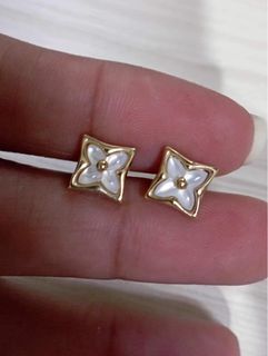 💯18K SAUDI GOLD VCA FLOWER EARRINGS