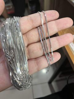 💯18K SAUDI WHITE GOLD NECKLACE