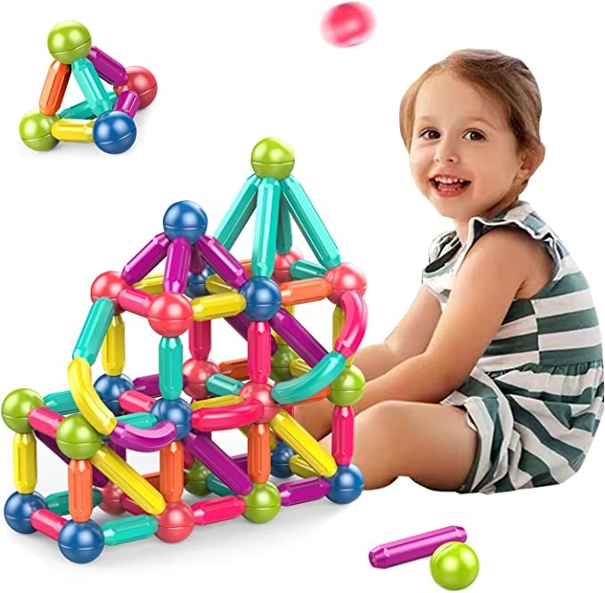 25 PC SET Magnetic Stick Balls & Rods Set Building Sticks Blocks STEM ...
