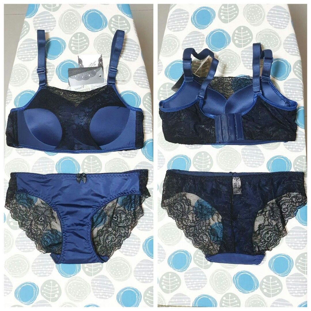 2pc Lace Pushup Bra & Panty Set Ladies Lingerie Underwear, Women's