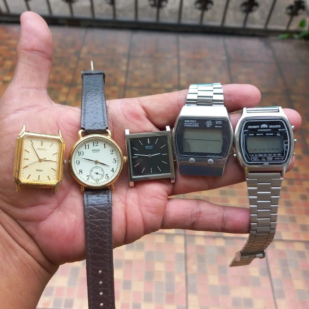 5 pcs jam seiko dan orient digital Fesyen Pria Jam Tangan di