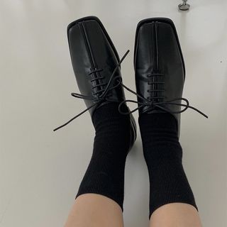 韓國 車線設計牛津皮鞋     