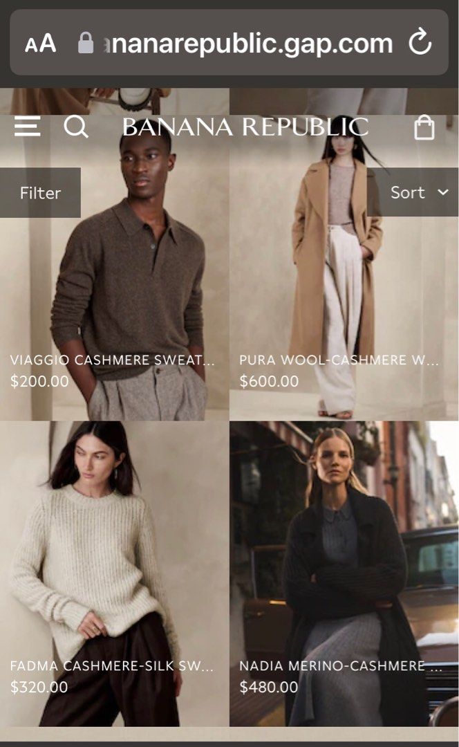 🐐 Banana Republic Vneck Cardigan Top Gray not Black V-neck 💯 Cashmere not  Angora Merino Wool, Women's Fashion, Tops, Longsleeves on Carousell