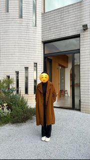 A room model 日本古著栗子色毛呢大衣