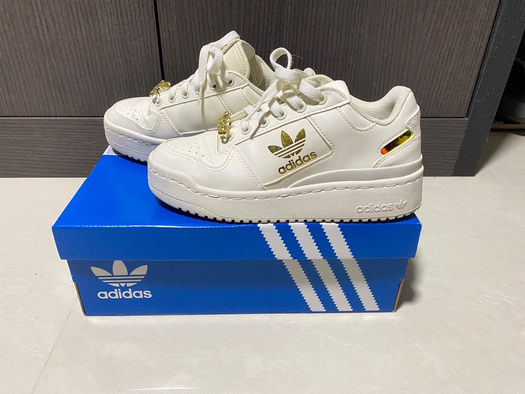 Adidas Forum Bold J White Gold Women s Fashion Footwear