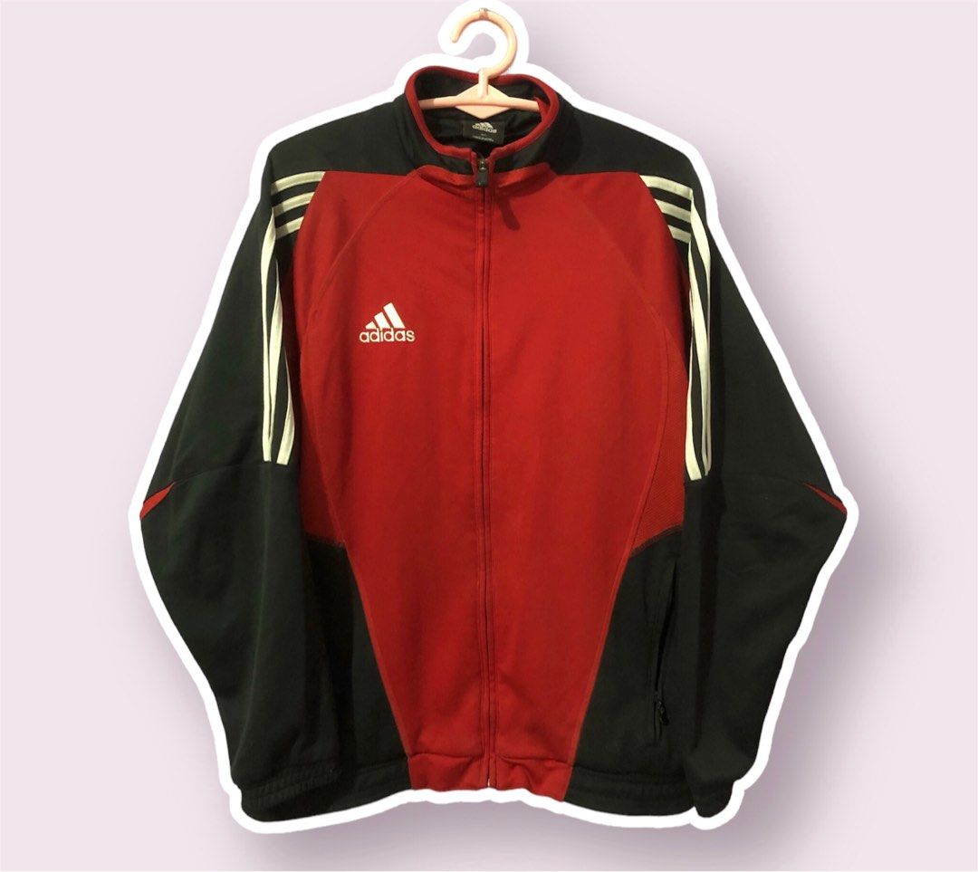 Black and red sales adidas track jacket