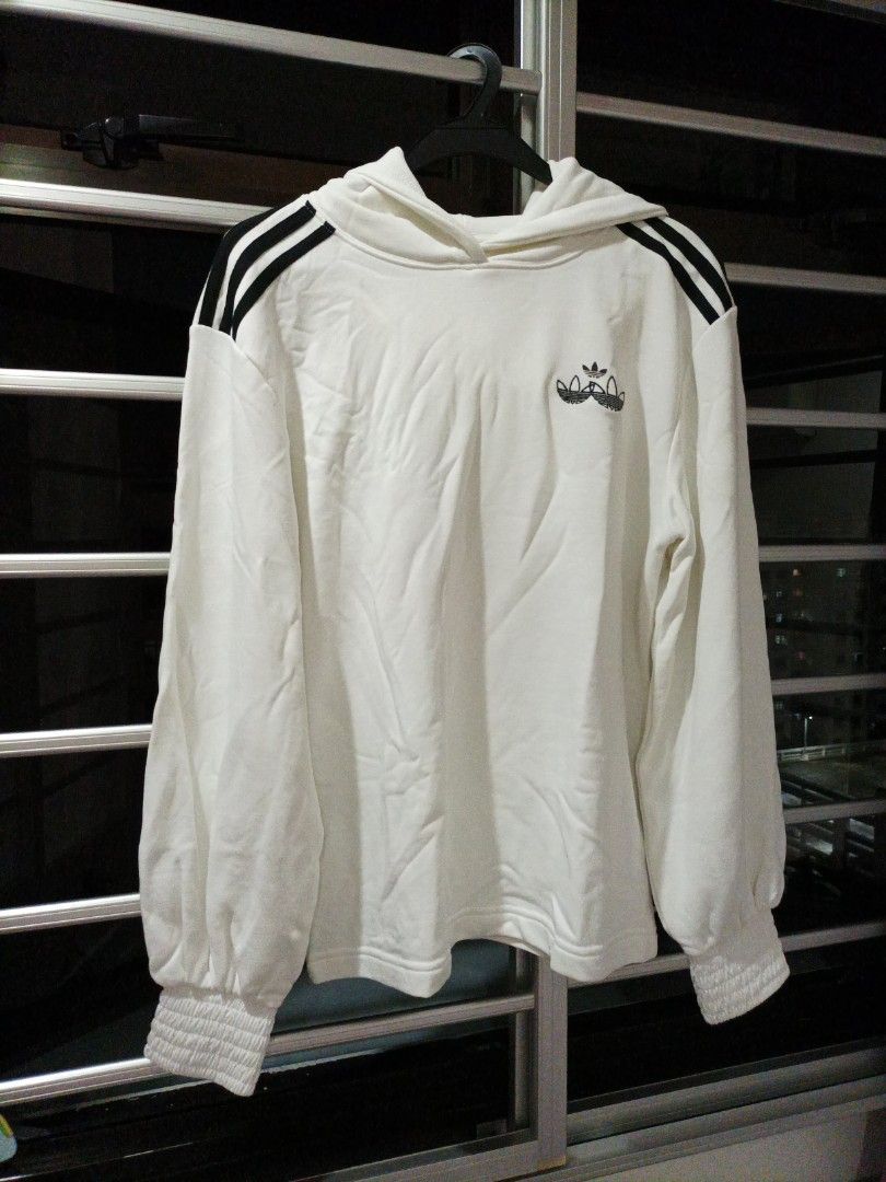 White adidas pullover hoodie hot sale